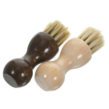 2pcs Leather and Suede Shoe Cleaning Brush Set with Comfortable Grip for Travel and Boot Care