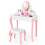 Friseuse Kind - HELLOSHOP26 - Set mit Hocker - Drehspiegel - 3 Schubladen - MDF weiß 1