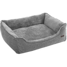 Cama para cachorro - HELLOSHOP26 - 90x75x25 cm - Cinza - Removível - Tecido pelúcia e antiderrapante