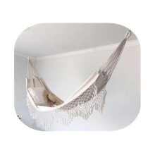 Outdoor Hammock 200 x 100 cm 2 Person Hammock Macrame Fringe Double Hammock Swing Net Chair Outdoor Hanging Hammock Swings