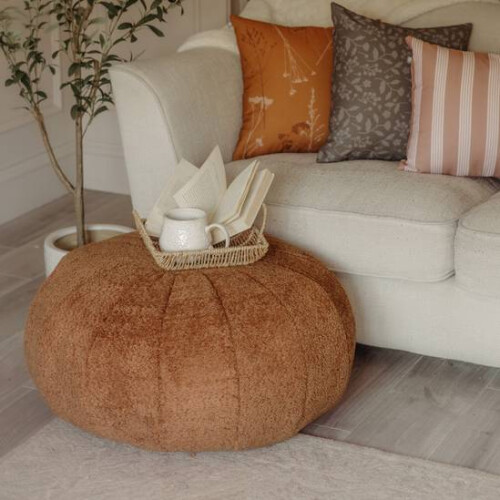 (Rust) rucomfy Indoor Snug Pouffe - Comfortable Bean Bag Footstool 1
