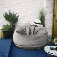 (Pebble Grey) rucomfy Indoor Adults Classic Slouchbag Bean Bag Chair - Velvet Seat
