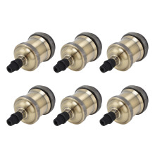 Gør-det-selv retro-lamper, vintage messingfatning med blank linje, kompatibel med E26E27-pærer med skruegevind, 6 stk.