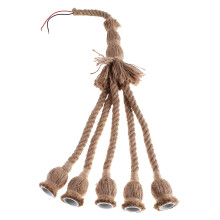 Kit de lumină suspendată cu lungime reglabilă, cu frânghie de cânepă retro, lampă decorativă vintage E27 cu bază pentru lampă, pentru uz