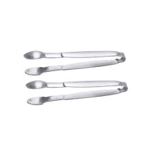 2 Pack Stainless Steel Ice Tongs for Serving Ice Cubes, Food Clips for Buffet, BBQ, Kitchen Use