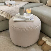 (Natural) rucomfy Indoor Pouffe Bean Bag - Barley Ottoman Footstool