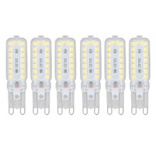 Lampă G9Led cu economie de energie, bec candelabru fără reglare luminoasă cu disipare a căldurii la bază ceramică, iluminare albă 6000K