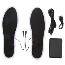 Beheizbare Einlegesohle für kaltes Wetter, USB-aufladbarer Fußwärmer mit Heizkissen, weiches Baumwollfleece-Material, geeignet für Wintercamping