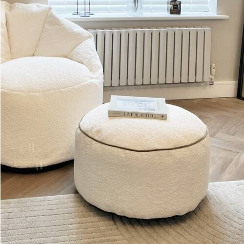 (Oat) rucomfy Indoor Bean Bag Pouffe - Snug Drum Footstool 1