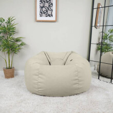 (Cream) rucomfy Veneto Classic Bean Bag for Adults - Soft Lounge Chair