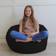 (Black) rucomfy Indoor Classic Kids Bean Bag Chair - Jumbo Cord Slouchbag