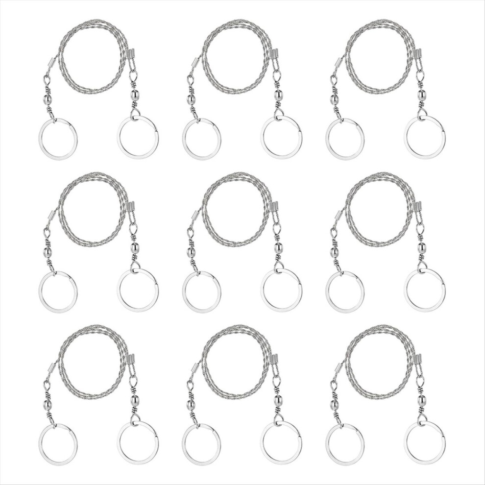9 Pcs Wire Saw Survival, Stainless Steel Cable Saw Hand Pocket String Rope Saw Emergency Survival Saw 4853277936178