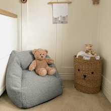 (Grey) rucomfy Indoor Kids Bean Bag Chair - Snug Snuggle Seat