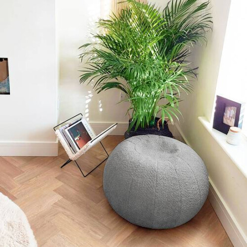 (Grey) rucomfy Indoor Snug Pouffe - Comfortable Bean Bag Footstool