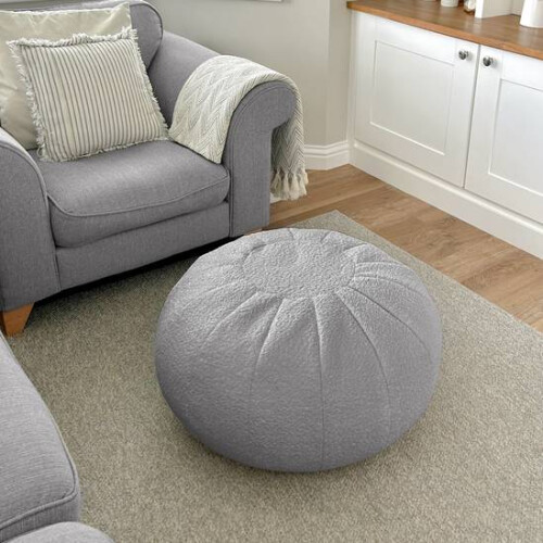 (Grey) rucomfy Indoor Snug Pouffe - Comfortable Bean Bag Footstool 2