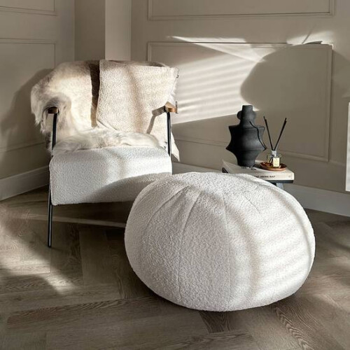 (Oat) rucomfy Indoor Snug Pouffe - Comfortable Bean Bag Footstool 1