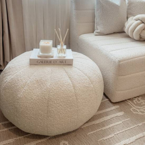 (Oat) rucomfy Indoor Snug Pouffe - Comfortable Bean Bag Footstool 2