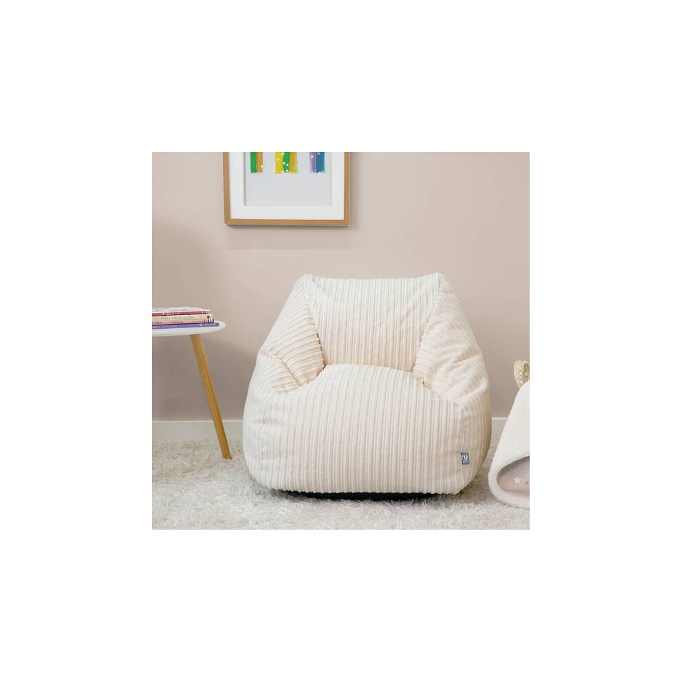Rucomfy Beanbags (Ivory) Rucomfy Indoor Jumbo Cord Snuggle Bean Bag Chair For Kids