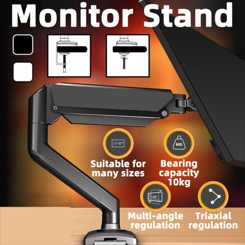 Computer Monitor Arm Adjustable Pneumatic Spring Stand Ergonomic Desk 2