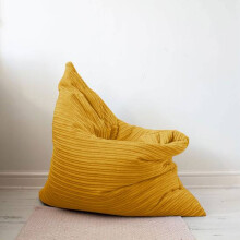 (Mustard) rucomfy Jumbo Cord Bean Bag Floor Cushion - Indoor Versatile Seat