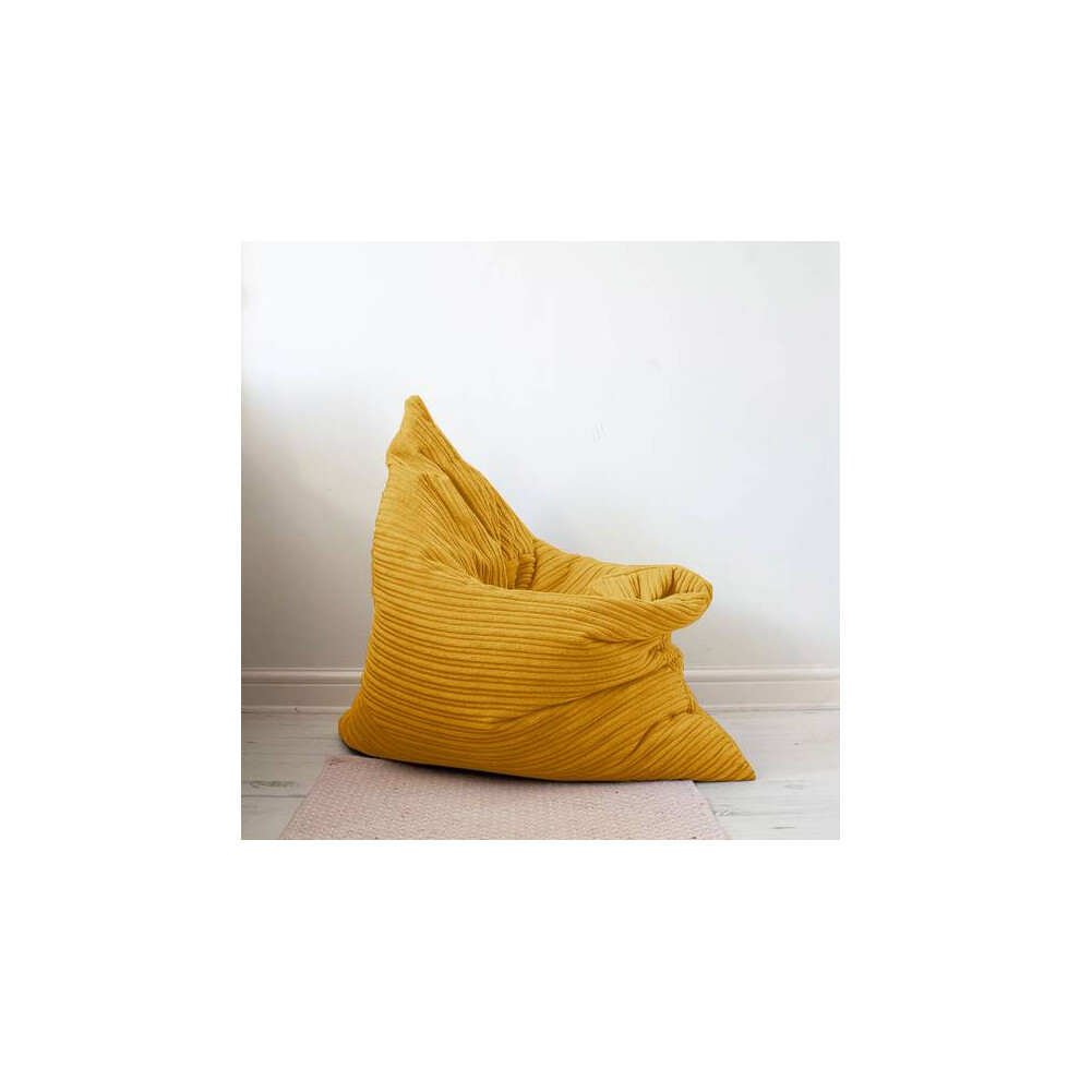 Rucomfy Beanbags (Mustard) Rucomfy Jumbo Cord Bean Bag Floor Cushion - Indoor Versatile Seat