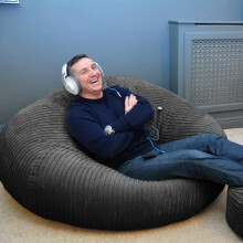 (Grey) rucomfy Jumbo Cord Goliath - Giant Indoor Bean Bag Chair for Adults