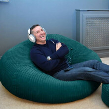 (Teal) rucomfy Jumbo Cord Goliath - Giant Indoor Bean Bag Chair for Adults