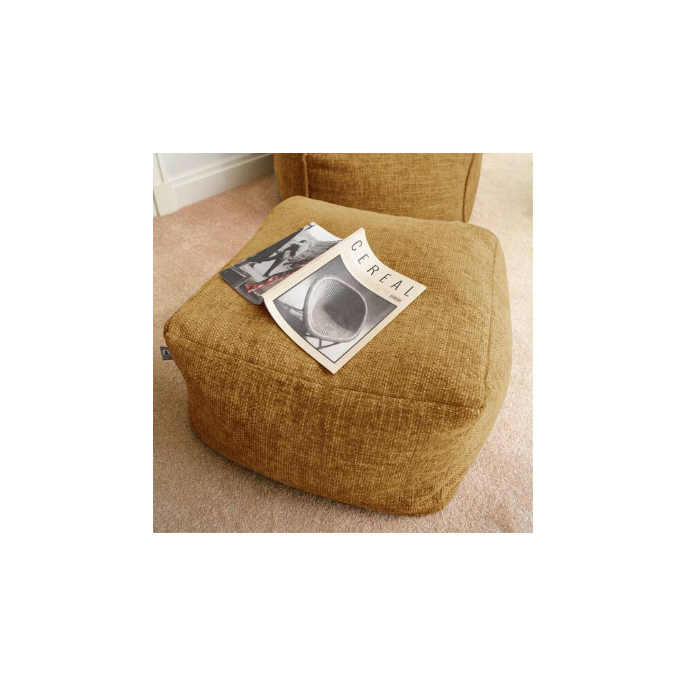 Rucomfy Beanbags (Mustard) Rucomfy Indoor Bean Bag Ottoman - Weave Pouffe Footstool