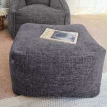 (Slate Grey) rucomfy Indoor Bean Bag Ottoman - Weave Pouffe Footstool