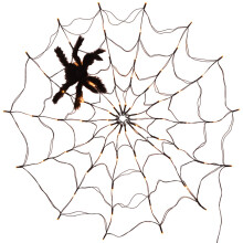 Decorações de Halloween com controle remoto, luzes de teia de aranha fáceis de usar para ambientes internos e externos, teia de aranha preta à