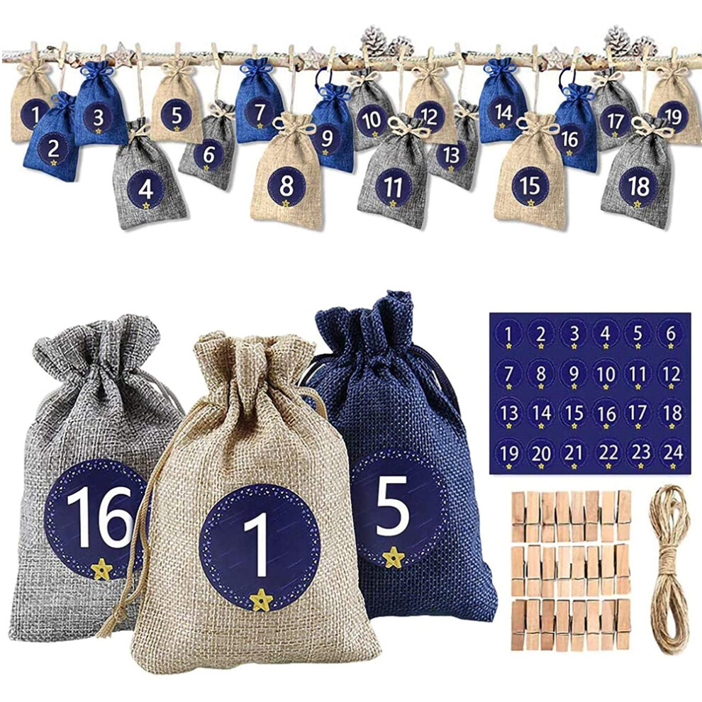 Wedding Party Drawstring Pouch, Linen Burlap For DIY Craft, Advent Calendar Bags, Storage Bag, 24 Reusable Gift Bags, Colorful Fabric, Washable And Re-image-OPC-PNPWBQD-NEW