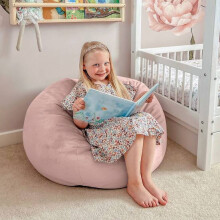 (Pink) rucomfy Kids Indoor Classic Slouchbag - Velvet Bean Bag Chair