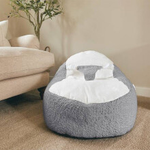 (Grey) rucomfy Snug Gaga Baby Bean Bag - Soft & Supportive Newborn Seat