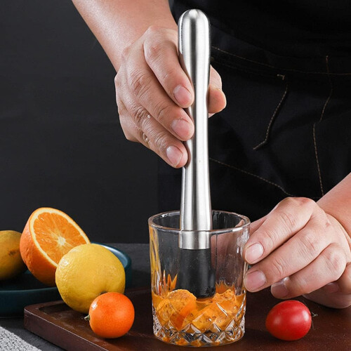 Stainless Steel Cocktail Muddler with Efficient Crushing Teeth for Fruit and Herb Mixing 1