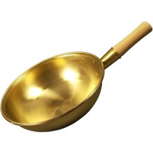 32cm Handmade Copper Wok Pan with Fast Heat Conduction for Stir Fry and Large Capacity