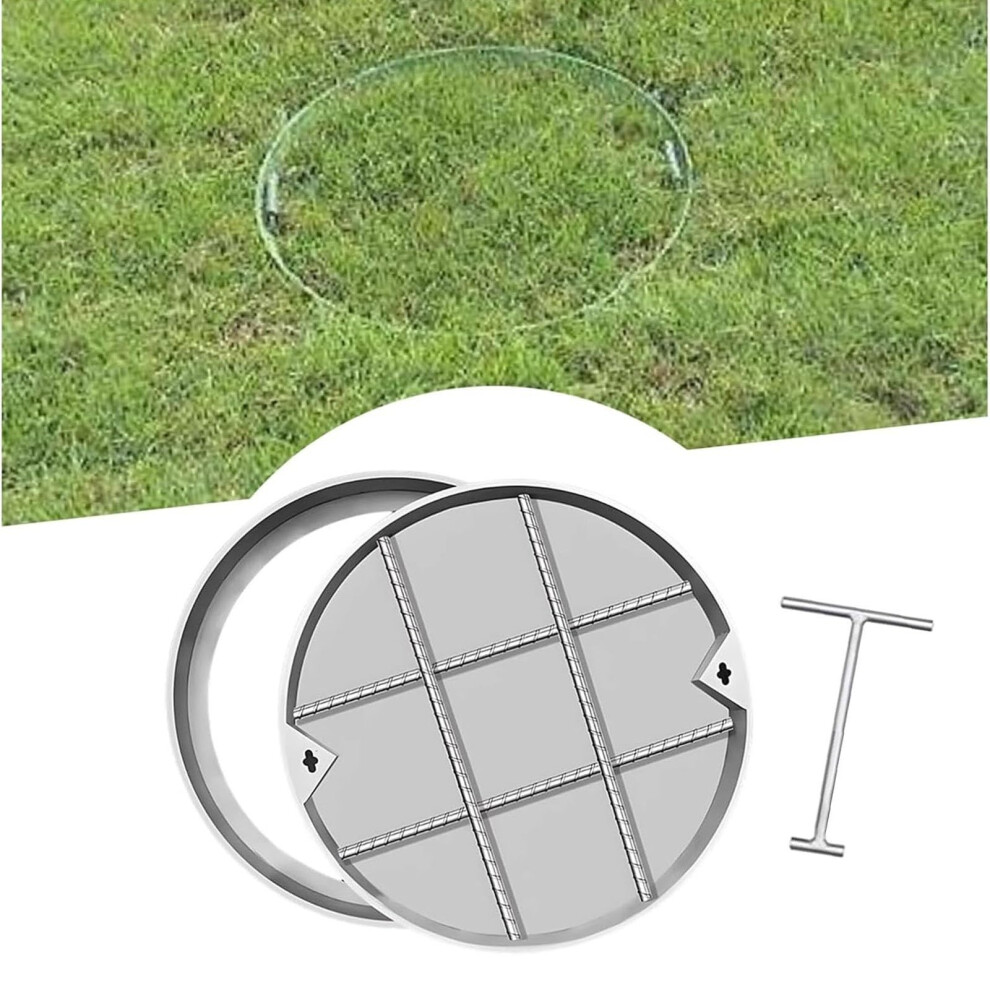 Round Heavy Duty Septic Tank Cover With Hook, 3000Kg Load Embedded Manhole Cover For Driveway 9339159882320