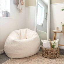 (Oat) rucomfy Slouchbag Bean Bag - Classic Snug Indoor Seat for Adults