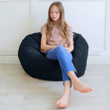 (Navy Blue) rucomfy Indoor Classic Kids Bean Bag Chair - Jumbo Cord Slouchbag