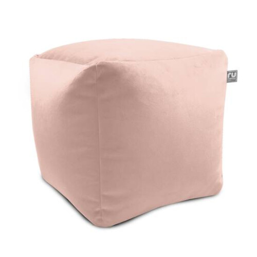 (Pink) rucomfy Velvet Cube Bean Bag Pouffe - Soft Stylish Footstool 1