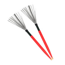 Maple Wood DoubleHead Drum Brushes Carbon Steel Retractable Wire Sticks for Percussion 2pc Set