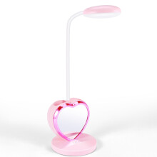 LED Schreibtisch Lampe für MäDchen, Wiederaufladbare LED Schreibtisch Lampe mit USB Lade Anschluss und Stift Halter, Augen Pflege Dimmbar Rosa