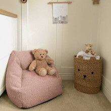 (Dusky Pink) rucomfy Indoor Kids Bean Bag Chair - Snug Snuggle Seat