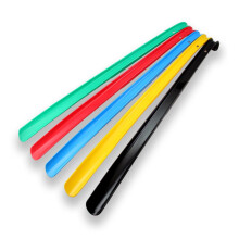 2pcs Long Plastic Shoe Horns with Ergonomic Grip for Seniors and Easy Shoe Wearing Random Color