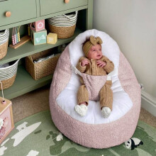 (Dusky Pink) rucomfy Snug Gaga Baby Bean Bag - Soft & Supportive Newborn Seat