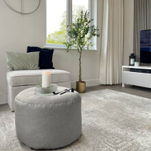 (Platinum Grey) rucomfy Indoor Pouffe Bean Bag - Barley Ottoman Footstool