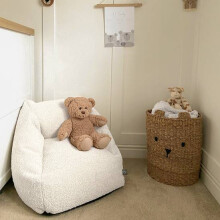 (Oat) rucomfy Indoor Kids Bean Bag Chair - Snug Snuggle Seat