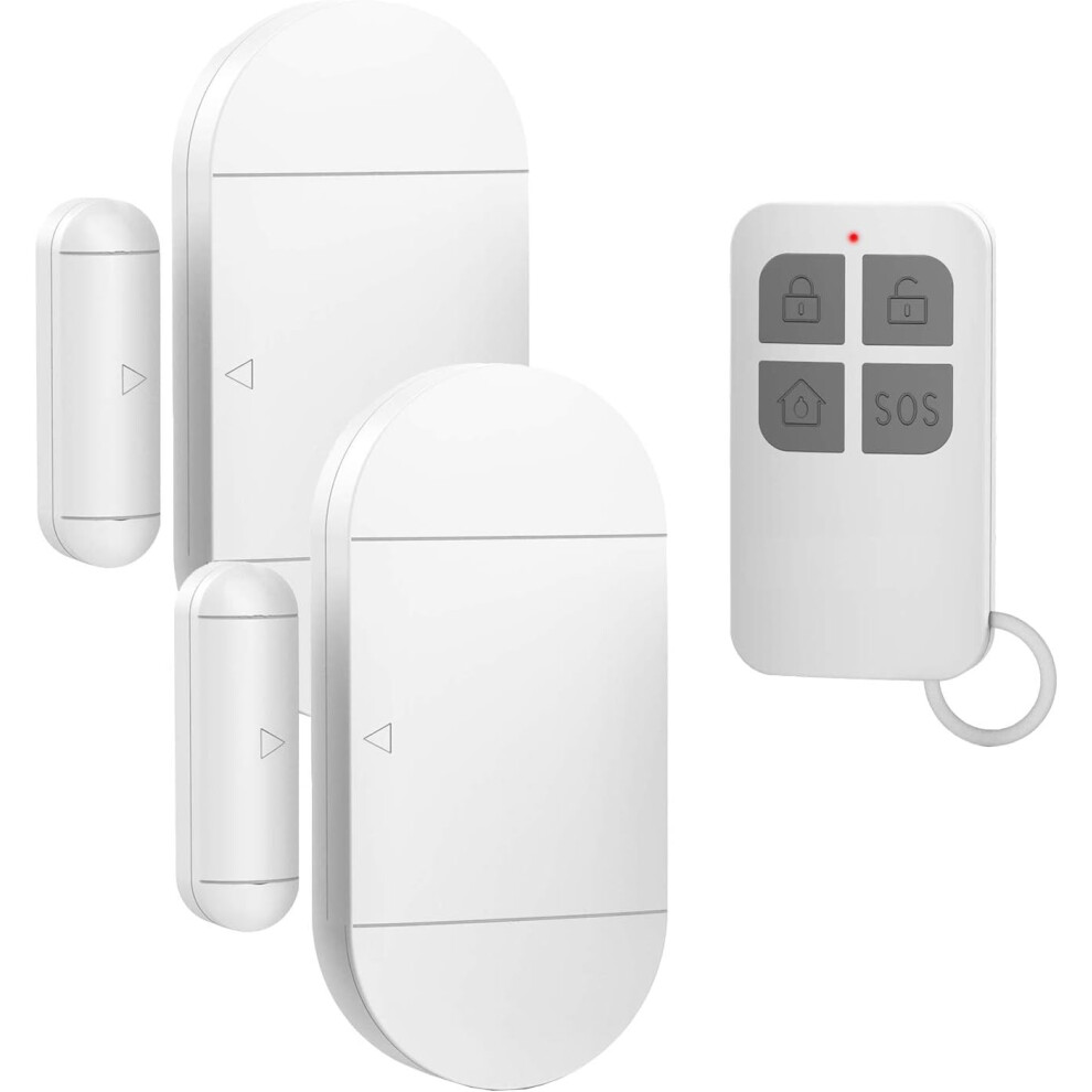 (No Wifi Fuction) Door Window Pool Alarm With Remote Control, 2Pcs 130Db Wireless Magnetic Sensor Anti-Theft Door Alarms 749655514226