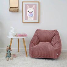 (Blush Pink) rucomfy Indoor Jumbo Cord Snuggle Bean Bag Chair for Kids