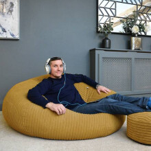 (Mustard) rucomfy Jumbo Cord Goliath - Giant Indoor Bean Bag Chair for Adults