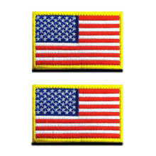 2pcs Flag Patch Tactical America Badge Embroidered Patch with Closure Military Sticker Tapes for Backpacks Clothing Bags Uniform Vest Jersey